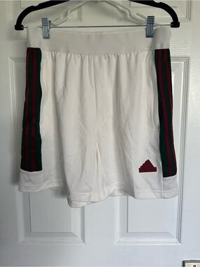 adidas White Athletic Shorts with Subtle Logo